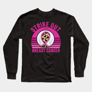 Strike Out Breast Cancer Baseball Fight Awareness Men Women Long Sleeve T-Shirt